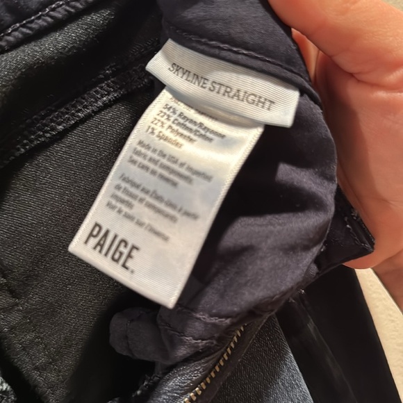 Women's Paige Skyline Straight Dark Blue Jeans 27 - Picture 4 of 10